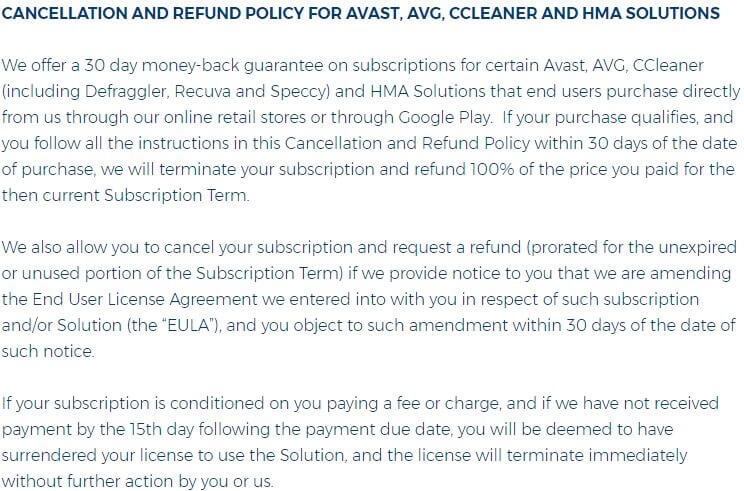 HideMyAss Refund Policy