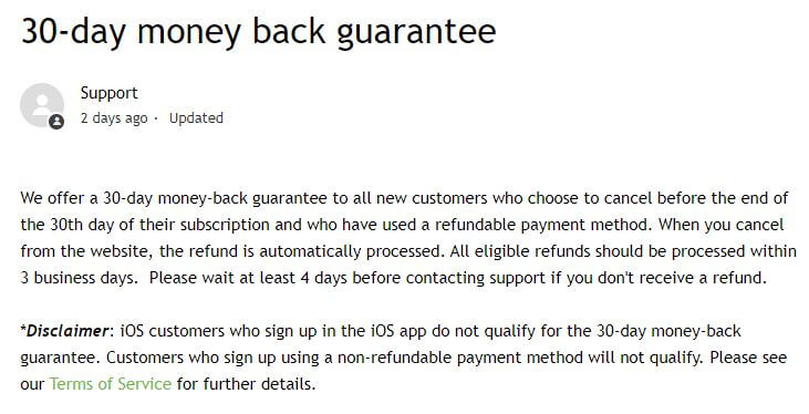 IPVanish Refund Policy