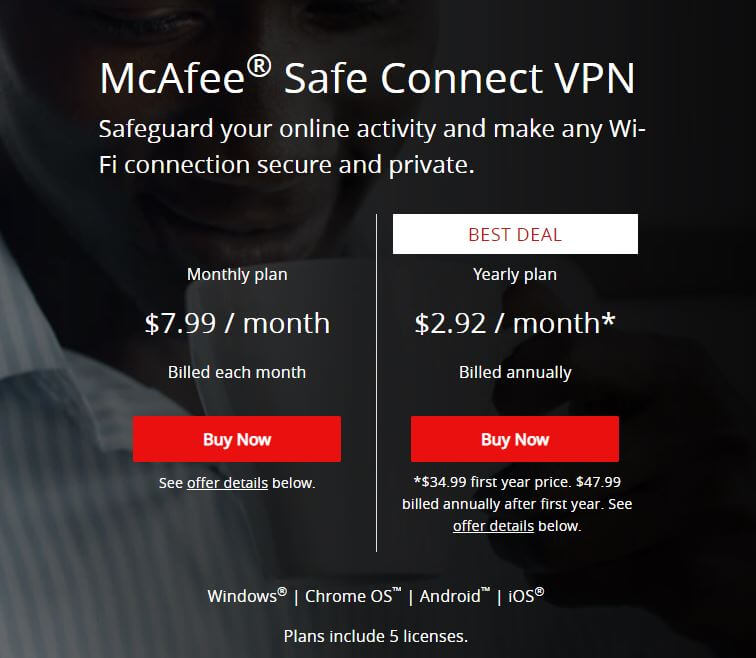 McAfee Safe Connect Devices