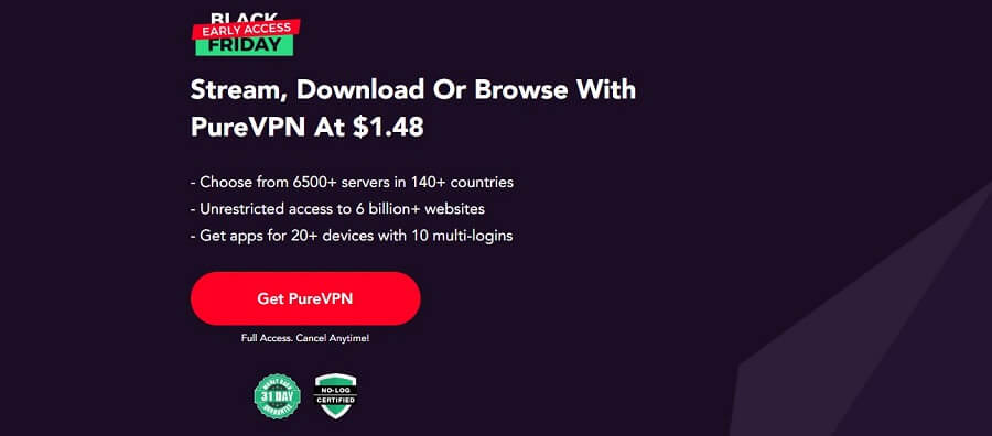 PureVPN Black Friday Deal 2024