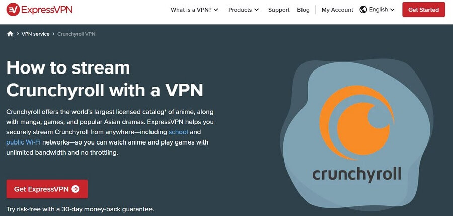 ExpressVPN Crunchyroll