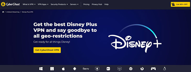 CyberGhost Disney Plus