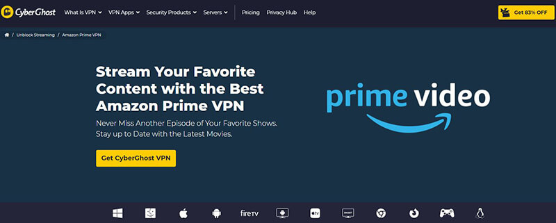 CyberGhost Prime Video