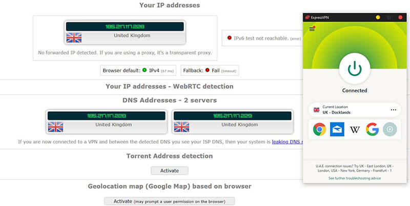 ExpressVPN IP Leak Test