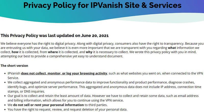 IPVanish Privacy Policy