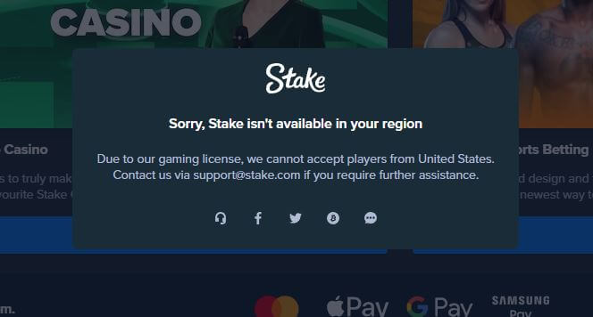 Stake Unavailable in the US