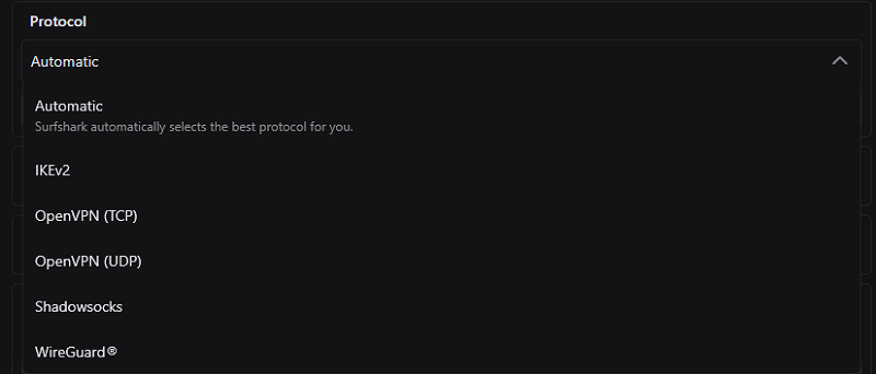 Surfshark VPN Protocols