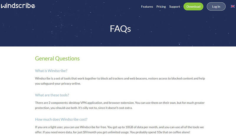 Windscribe FAQ