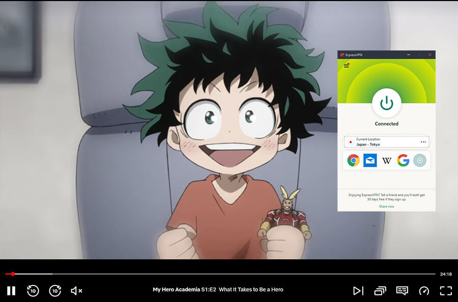 My Hero Academia Netflix ExpressVPN